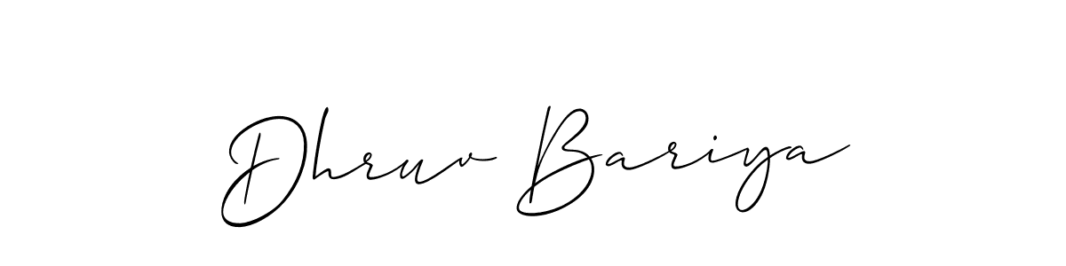 How to make Dhruv Bariya signature? Allison_Script is a professional autograph style. Create handwritten signature for Dhruv Bariya name. Dhruv Bariya signature style 2 images and pictures png