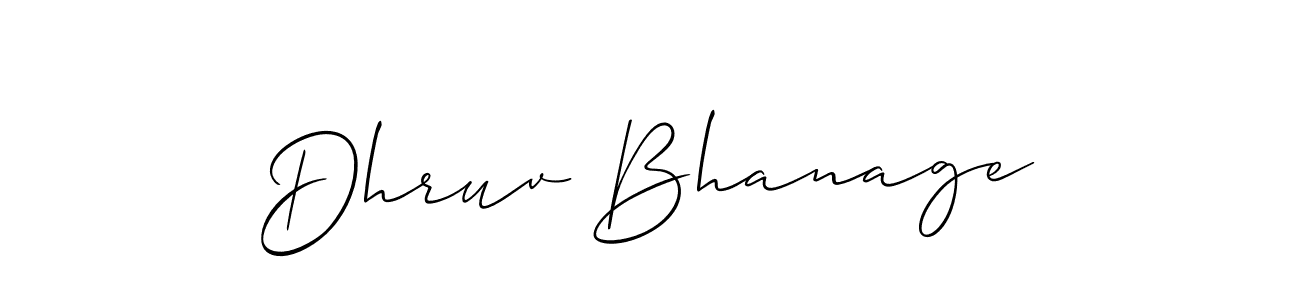 Also we have Dhruv Bhanage name is the best signature style. Create professional handwritten signature collection using Allison_Script autograph style. Dhruv Bhanage signature style 2 images and pictures png