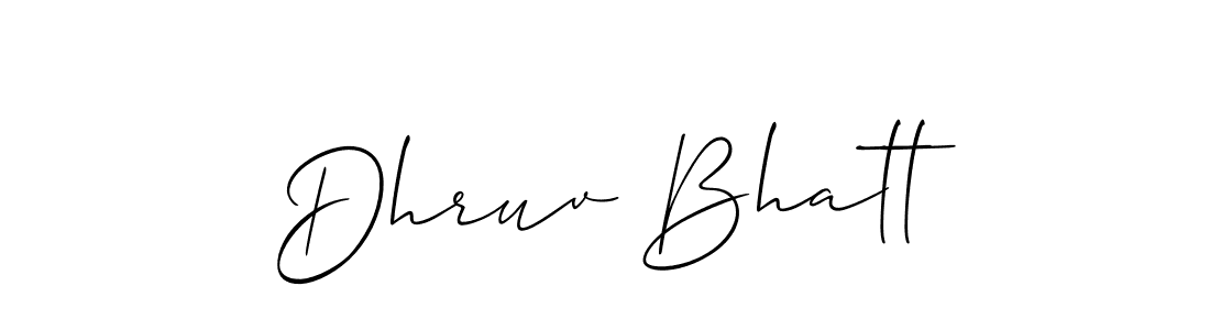 The best way (Allison_Script) to make a short signature is to pick only two or three words in your name. The name Dhruv Bhatt include a total of six letters. For converting this name. Dhruv Bhatt signature style 2 images and pictures png