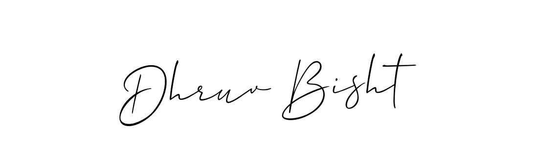 Make a beautiful signature design for name Dhruv Bisht. With this signature (Allison_Script) style, you can create a handwritten signature for free. Dhruv Bisht signature style 2 images and pictures png