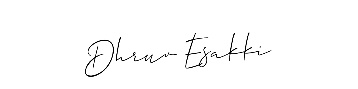 How to make Dhruv Esakki name signature. Use Allison_Script style for creating short signs online. This is the latest handwritten sign. Dhruv Esakki signature style 2 images and pictures png