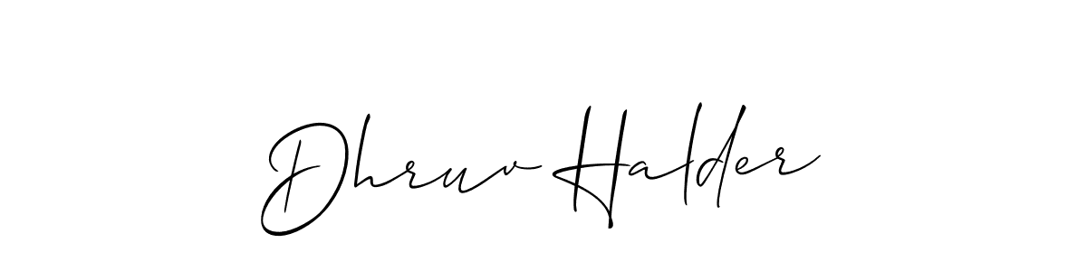 You should practise on your own different ways (Allison_Script) to write your name (Dhruv Halder) in signature. don't let someone else do it for you. Dhruv Halder signature style 2 images and pictures png