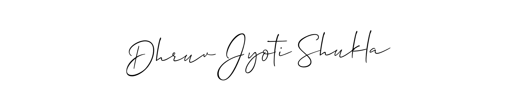 This is the best signature style for the Dhruv Jyoti Shukla name. Also you like these signature font (Allison_Script). Mix name signature. Dhruv Jyoti Shukla signature style 2 images and pictures png