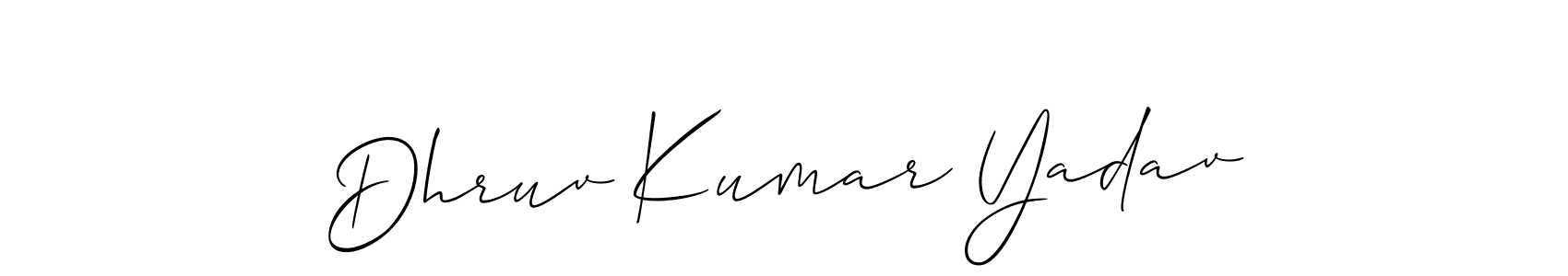 if you are searching for the best signature style for your name Dhruv Kumar Yadav. so please give up your signature search. here we have designed multiple signature styles  using Allison_Script. Dhruv Kumar Yadav signature style 2 images and pictures png