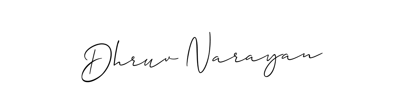 This is the best signature style for the Dhruv Narayan name. Also you like these signature font (Allison_Script). Mix name signature. Dhruv Narayan signature style 2 images and pictures png