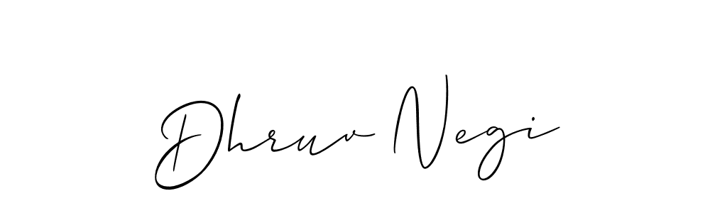 You should practise on your own different ways (Allison_Script) to write your name (Dhruv Negi) in signature. don't let someone else do it for you. Dhruv Negi signature style 2 images and pictures png