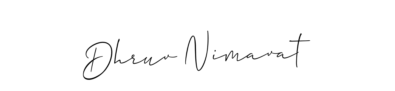 Also we have Dhruv Nimavat name is the best signature style. Create professional handwritten signature collection using Allison_Script autograph style. Dhruv Nimavat signature style 2 images and pictures png