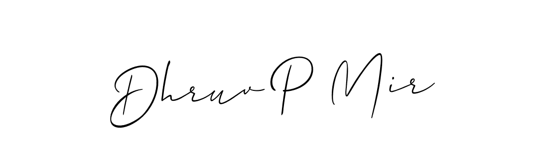Design your own signature with our free online signature maker. With this signature software, you can create a handwritten (Allison_Script) signature for name Dhruv P Mir. Dhruv P Mir signature style 2 images and pictures png