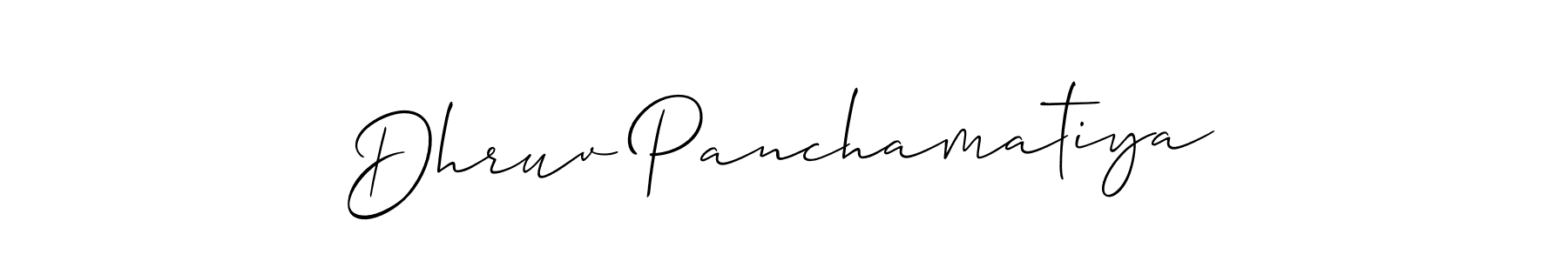 It looks lik you need a new signature style for name Dhruv Panchamatiya. Design unique handwritten (Allison_Script) signature with our free signature maker in just a few clicks. Dhruv Panchamatiya signature style 2 images and pictures png