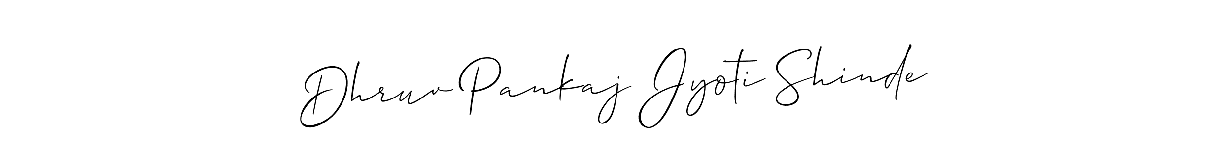 Make a beautiful signature design for name Dhruv Pankaj Jyoti Shinde. With this signature (Allison_Script) style, you can create a handwritten signature for free. Dhruv Pankaj Jyoti Shinde signature style 2 images and pictures png
