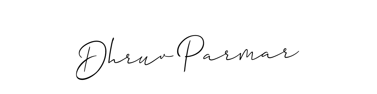 Also we have Dhruv Parmar name is the best signature style. Create professional handwritten signature collection using Allison_Script autograph style. Dhruv Parmar signature style 2 images and pictures png