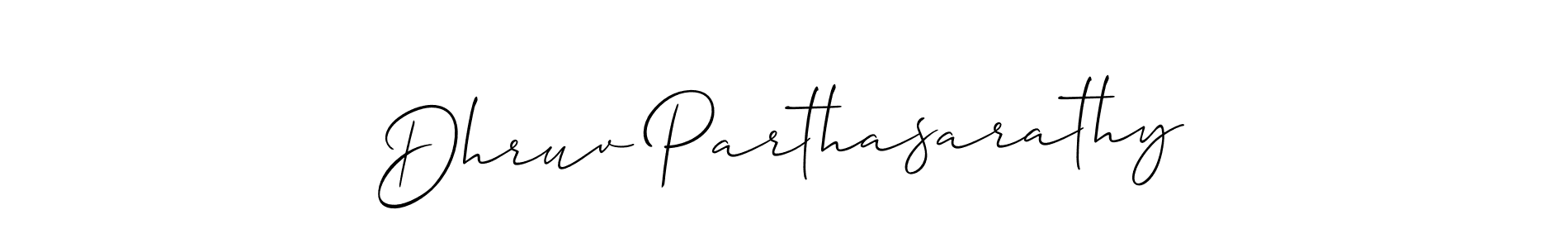 Design your own signature with our free online signature maker. With this signature software, you can create a handwritten (Allison_Script) signature for name Dhruv Parthasarathy. Dhruv Parthasarathy signature style 2 images and pictures png