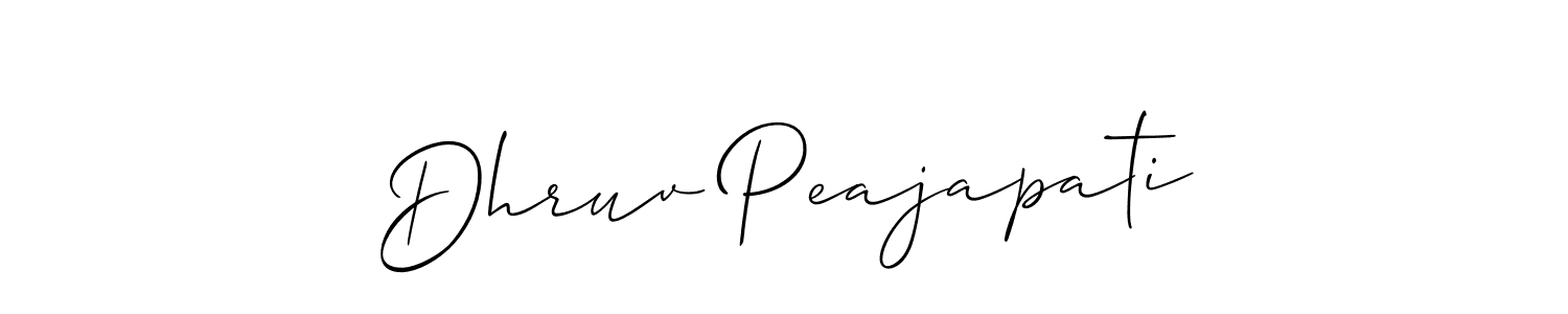 Dhruv Peajapati stylish signature style. Best Handwritten Sign (Allison_Script) for my name. Handwritten Signature Collection Ideas for my name Dhruv Peajapati. Dhruv Peajapati signature style 2 images and pictures png