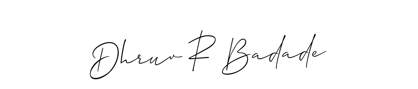 Also You can easily find your signature by using the search form. We will create Dhruv R Badade name handwritten signature images for you free of cost using Allison_Script sign style. Dhruv R Badade signature style 2 images and pictures png