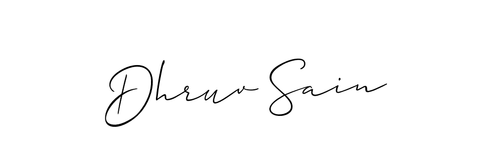 Create a beautiful signature design for name Dhruv Sain. With this signature (Allison_Script) fonts, you can make a handwritten signature for free. Dhruv Sain signature style 2 images and pictures png