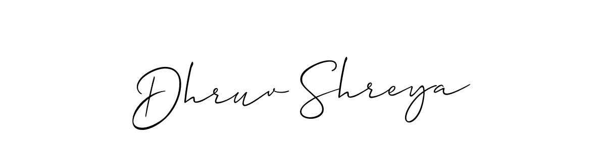 Make a beautiful signature design for name Dhruv Shreya. With this signature (Allison_Script) style, you can create a handwritten signature for free. Dhruv Shreya signature style 2 images and pictures png