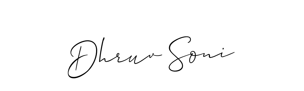 Make a short Dhruv Soni signature style. Manage your documents anywhere anytime using Allison_Script. Create and add eSignatures, submit forms, share and send files easily. Dhruv Soni signature style 2 images and pictures png