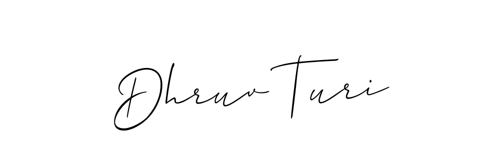 Dhruv Turi stylish signature style. Best Handwritten Sign (Allison_Script) for my name. Handwritten Signature Collection Ideas for my name Dhruv Turi. Dhruv Turi signature style 2 images and pictures png