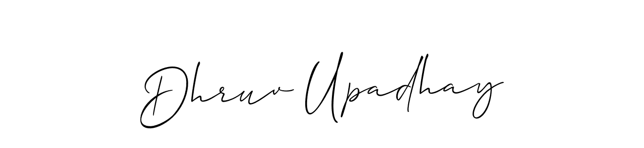 The best way (Allison_Script) to make a short signature is to pick only two or three words in your name. The name Dhruv Upadhay include a total of six letters. For converting this name. Dhruv Upadhay signature style 2 images and pictures png