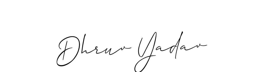 Make a beautiful signature design for name Dhruv Yadav. With this signature (Allison_Script) style, you can create a handwritten signature for free. Dhruv Yadav signature style 2 images and pictures png