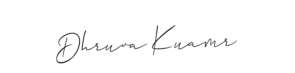 You should practise on your own different ways (Allison_Script) to write your name (Dhruva Kuamr) in signature. don't let someone else do it for you. Dhruva Kuamr signature style 2 images and pictures png