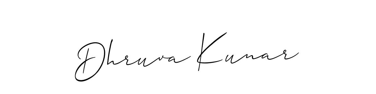 Similarly Allison_Script is the best handwritten signature design. Signature creator online .You can use it as an online autograph creator for name Dhruva Kunar. Dhruva Kunar signature style 2 images and pictures png