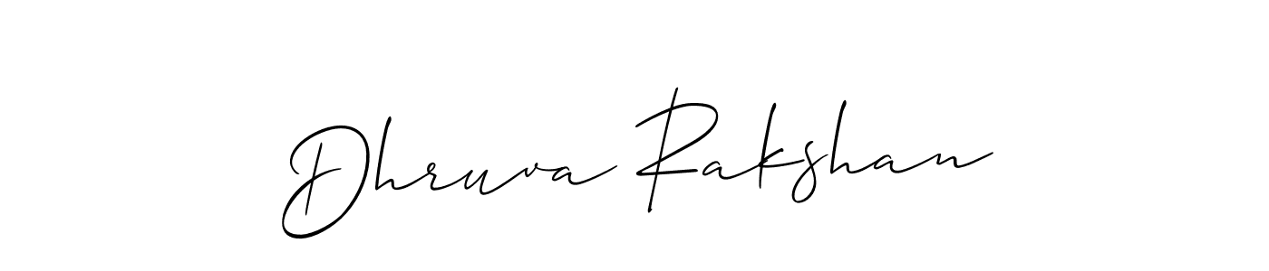 How to make Dhruva Rakshan signature? Allison_Script is a professional autograph style. Create handwritten signature for Dhruva Rakshan name. Dhruva Rakshan signature style 2 images and pictures png