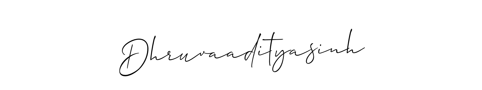 The best way (Allison_Script) to make a short signature is to pick only two or three words in your name. The name Dhruvaadityasinh include a total of six letters. For converting this name. Dhruvaadityasinh signature style 2 images and pictures png
