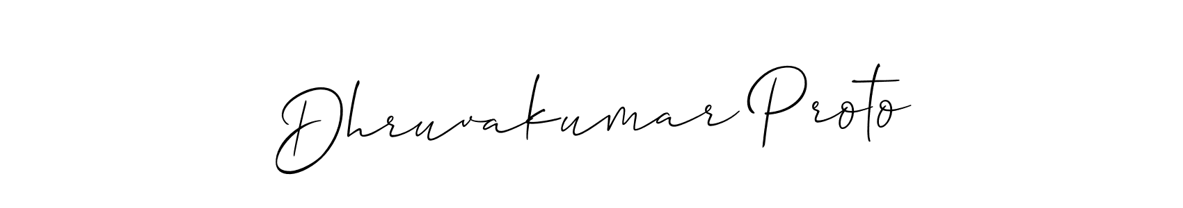 How to make Dhruvakumar Proto signature? Allison_Script is a professional autograph style. Create handwritten signature for Dhruvakumar Proto name. Dhruvakumar Proto signature style 2 images and pictures png