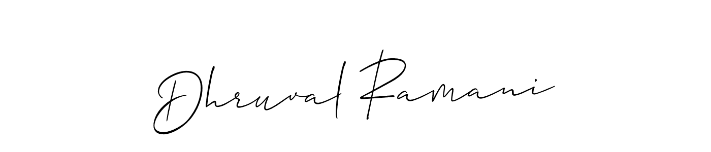 Also You can easily find your signature by using the search form. We will create Dhruval Ramani name handwritten signature images for you free of cost using Allison_Script sign style. Dhruval Ramani signature style 2 images and pictures png