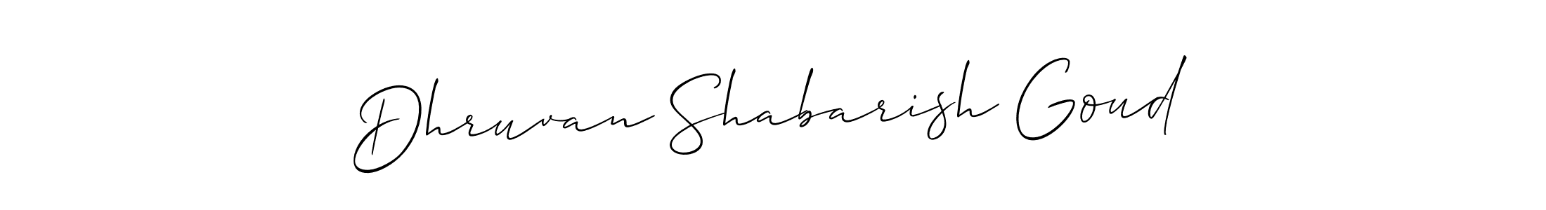 Also You can easily find your signature by using the search form. We will create Dhruvan Shabarish Goud name handwritten signature images for you free of cost using Allison_Script sign style. Dhruvan Shabarish Goud signature style 2 images and pictures png