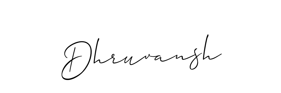 Use a signature maker to create a handwritten signature online. With this signature software, you can design (Allison_Script) your own signature for name Dhruvansh. Dhruvansh signature style 2 images and pictures png