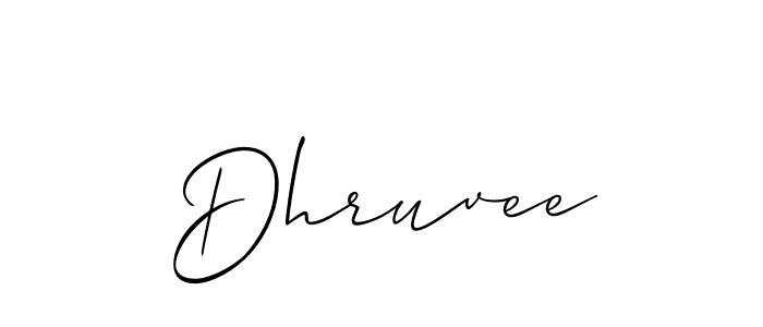 How to make Dhruvee name signature. Use Allison_Script style for creating short signs online. This is the latest handwritten sign. Dhruvee signature style 2 images and pictures png