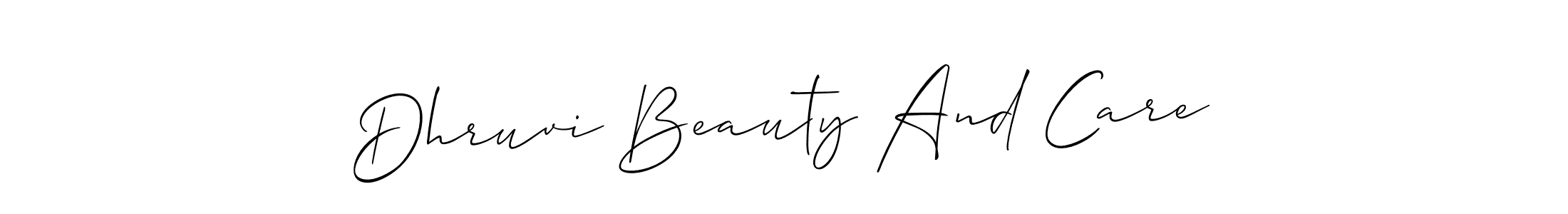 How to make Dhruvi Beauty And Care name signature. Use Allison_Script style for creating short signs online. This is the latest handwritten sign. Dhruvi Beauty And Care signature style 2 images and pictures png