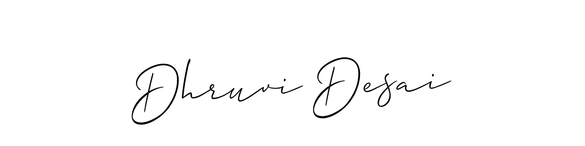 Make a beautiful signature design for name Dhruvi Desai. With this signature (Allison_Script) style, you can create a handwritten signature for free. Dhruvi Desai signature style 2 images and pictures png