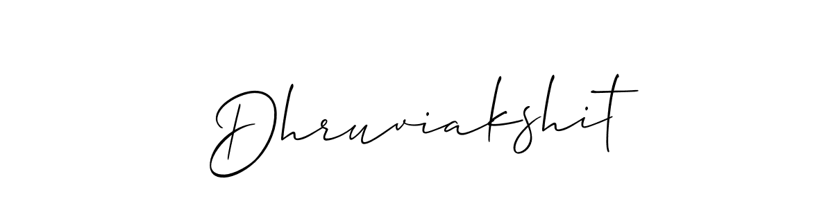 Allison_Script is a professional signature style that is perfect for those who want to add a touch of class to their signature. It is also a great choice for those who want to make their signature more unique. Get Dhruviakshit name to fancy signature for free. Dhruviakshit signature style 2 images and pictures png