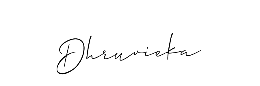 Use a signature maker to create a handwritten signature online. With this signature software, you can design (Allison_Script) your own signature for name Dhruvieka. Dhruvieka signature style 2 images and pictures png