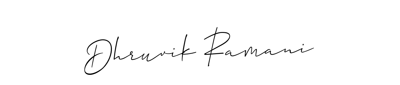 It looks lik you need a new signature style for name Dhruvik Ramani. Design unique handwritten (Allison_Script) signature with our free signature maker in just a few clicks. Dhruvik Ramani signature style 2 images and pictures png