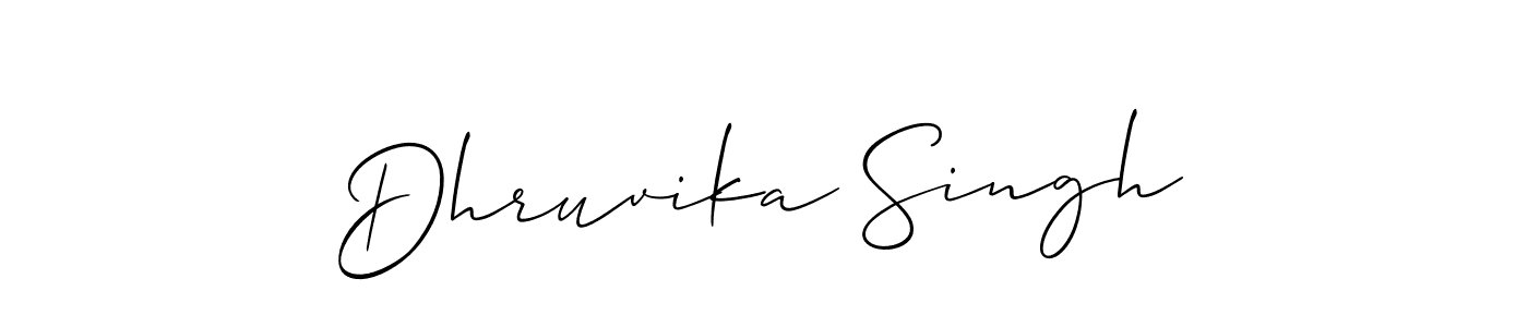 if you are searching for the best signature style for your name Dhruvika Singh. so please give up your signature search. here we have designed multiple signature styles  using Allison_Script. Dhruvika Singh signature style 2 images and pictures png