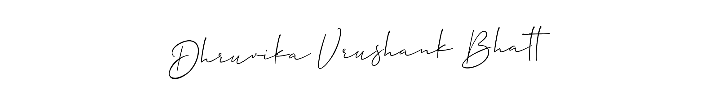 Dhruvika Vrushank Bhatt stylish signature style. Best Handwritten Sign (Allison_Script) for my name. Handwritten Signature Collection Ideas for my name Dhruvika Vrushank Bhatt. Dhruvika Vrushank Bhatt signature style 2 images and pictures png