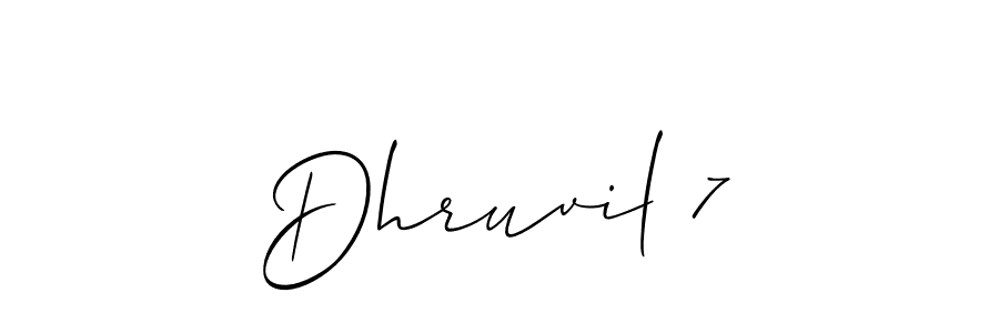 Also You can easily find your signature by using the search form. We will create Dhruvil 7 name handwritten signature images for you free of cost using Allison_Script sign style. Dhruvil 7 signature style 2 images and pictures png