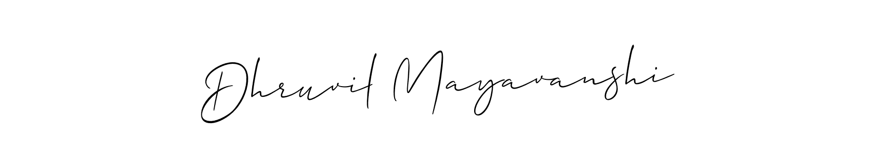 Use a signature maker to create a handwritten signature online. With this signature software, you can design (Allison_Script) your own signature for name Dhruvil Mayavanshi. Dhruvil Mayavanshi signature style 2 images and pictures png