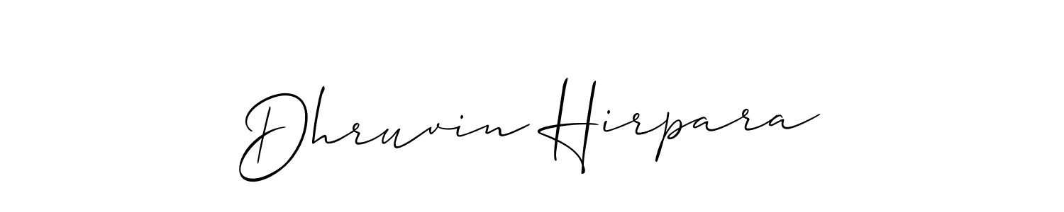 Design your own signature with our free online signature maker. With this signature software, you can create a handwritten (Allison_Script) signature for name Dhruvin Hirpara. Dhruvin Hirpara signature style 2 images and pictures png