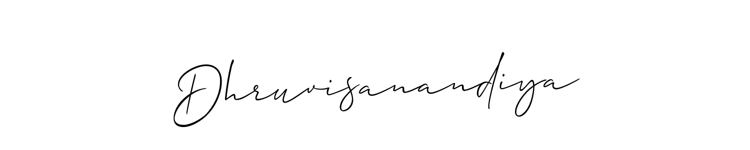 How to make Dhruvisanandiya signature? Allison_Script is a professional autograph style. Create handwritten signature for Dhruvisanandiya name. Dhruvisanandiya signature style 2 images and pictures png