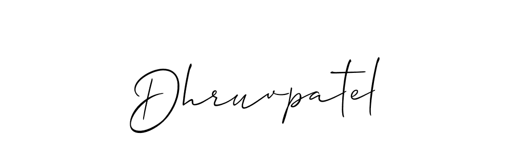 The best way (Allison_Script) to make a short signature is to pick only two or three words in your name. The name Dhruvpatel include a total of six letters. For converting this name. Dhruvpatel signature style 2 images and pictures png