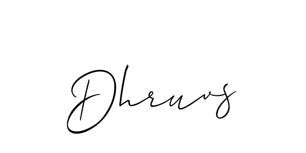Use a signature maker to create a handwritten signature online. With this signature software, you can design (Allison_Script) your own signature for name Dhruvs. Dhruvs signature style 2 images and pictures png