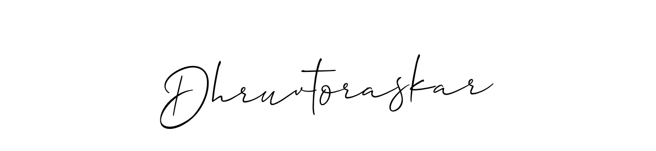 How to make Dhruvtoraskar signature? Allison_Script is a professional autograph style. Create handwritten signature for Dhruvtoraskar name. Dhruvtoraskar signature style 2 images and pictures png