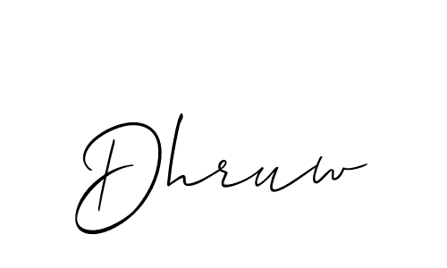 Also we have Dhruw name is the best signature style. Create professional handwritten signature collection using Allison_Script autograph style. Dhruw signature style 2 images and pictures png