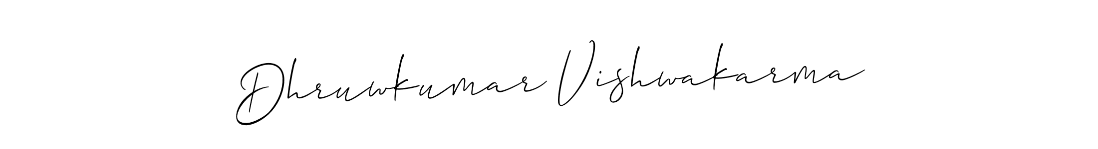 Use a signature maker to create a handwritten signature online. With this signature software, you can design (Allison_Script) your own signature for name Dhruwkumar Vishwakarma. Dhruwkumar Vishwakarma signature style 2 images and pictures png
