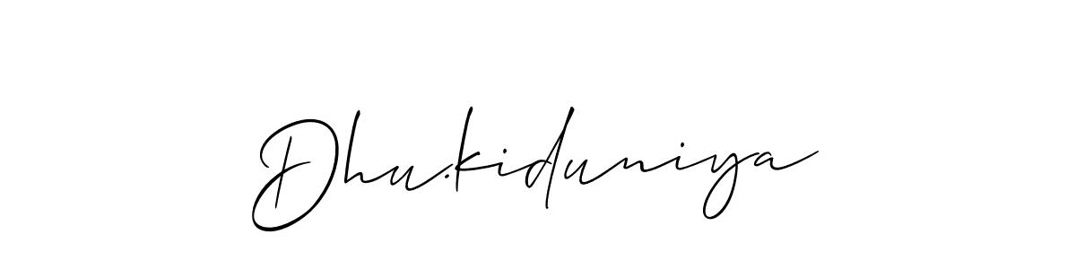 Check out images of Autograph of Dhu.kiduniya name. Actor Dhu.kiduniya Signature Style. Allison_Script is a professional sign style online. Dhu.kiduniya signature style 2 images and pictures png